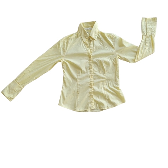 H&M Women's Button Up Blouse Yellow Size 4 - Picture 1 of 6
